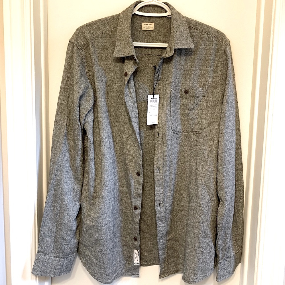 Jack & Jones Button Down Grey Shirt